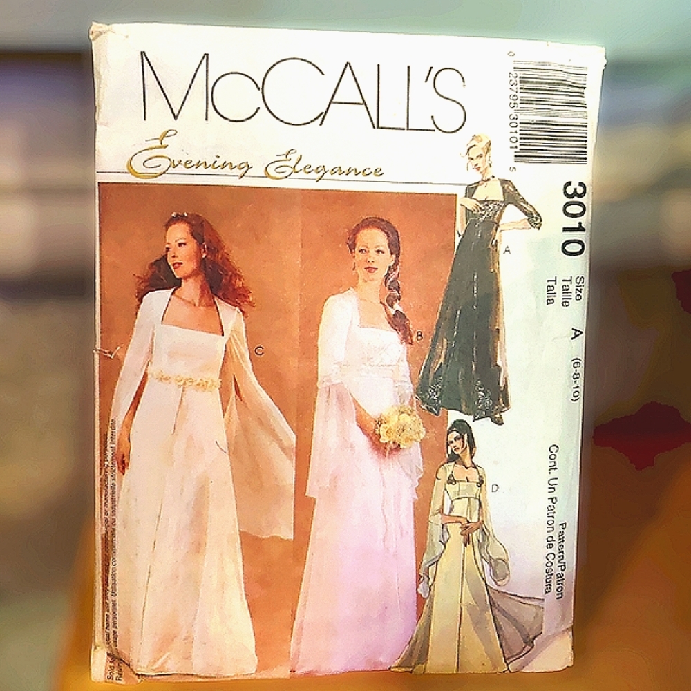 🗺 McCall's Evening Elegance Pattern 3010 Bridal, Formal Dancer, Costume Dresses